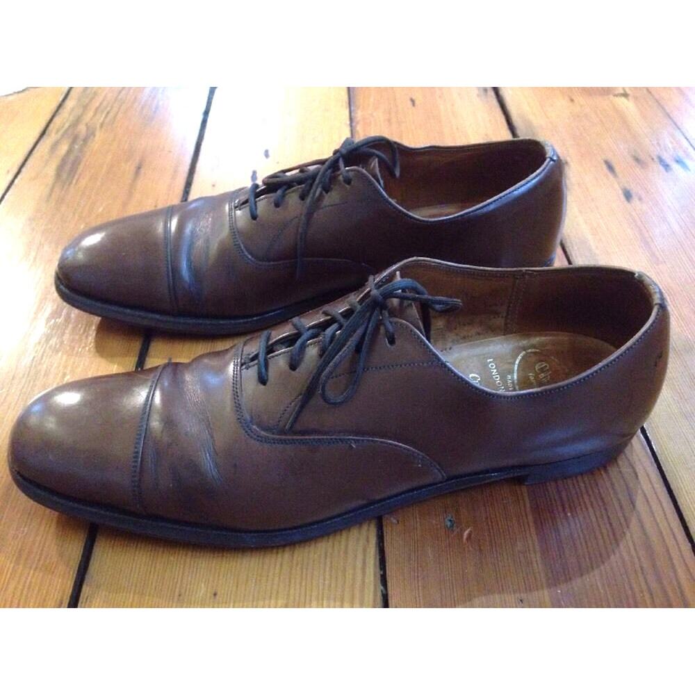 Vintage Benchmade Church's Brown Leather Oxfords Dress Mens Shoes Narrow